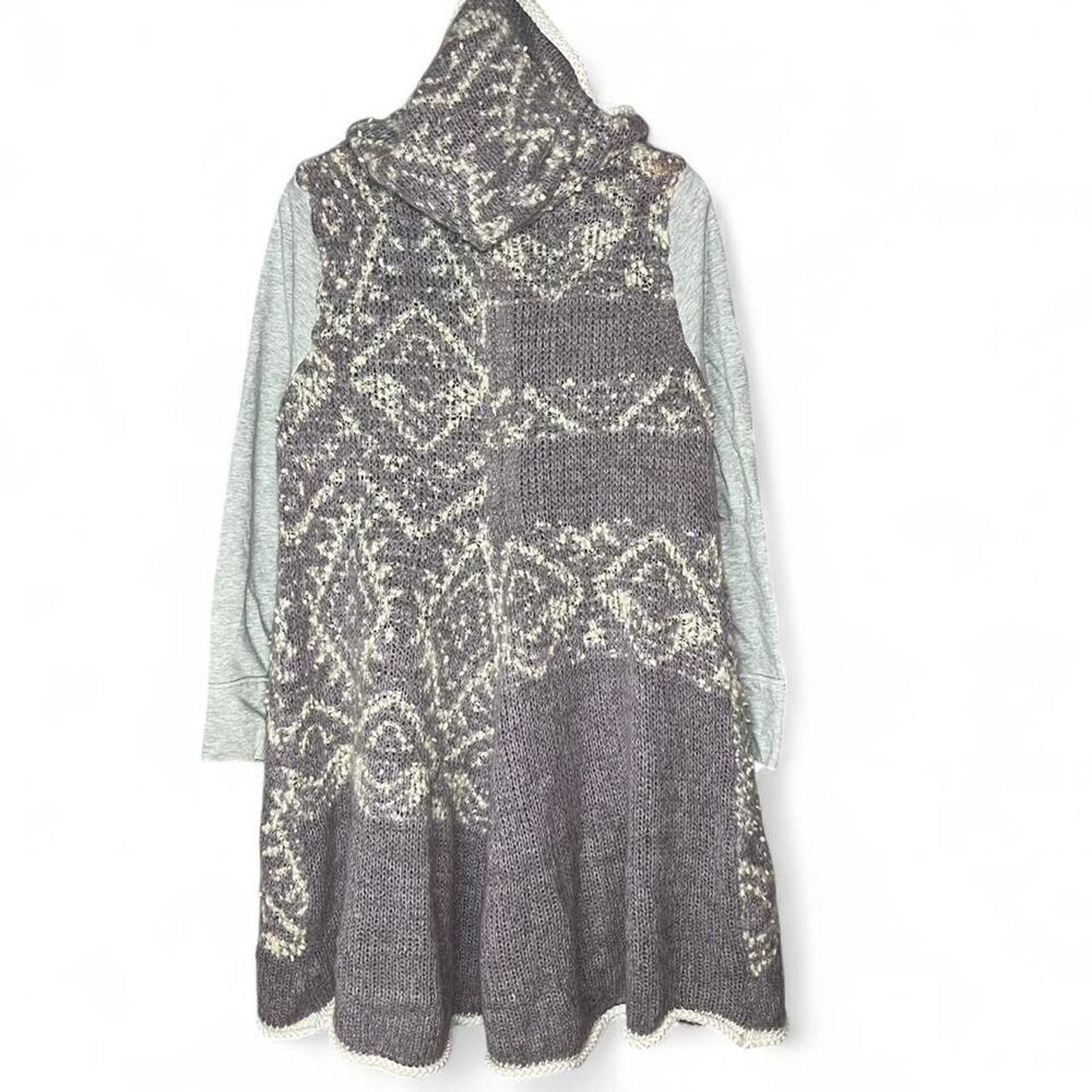 Free People White Moon Cardigan Unique Asymmetrical Boho Festival Mohair M / L - Picture 2 of 7
